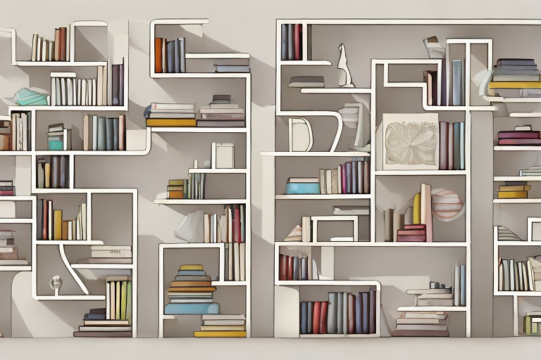 A variety of modular bookcases in different shapes and sizes