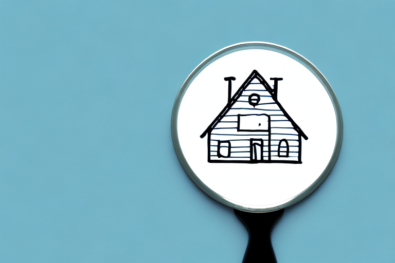 A magnifying glass hovering over a house