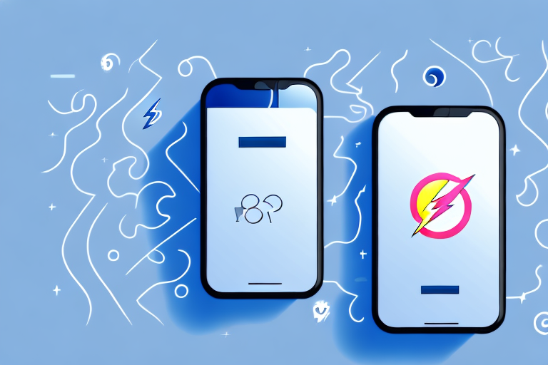 A mobile phone with various speed symbols (like lightning bolts) around it