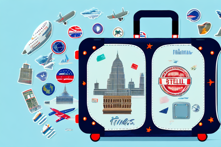 A suitcase adorned with travel stickers