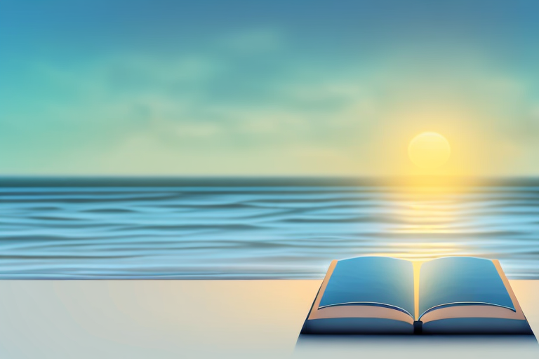 A serene beach scene with a comfortable lounge chair