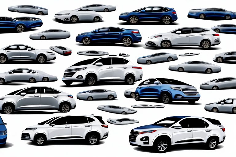 A car dealership lot filled with unsold crossover vehicles