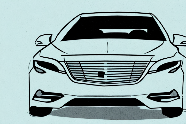 A luxury sedan in a large