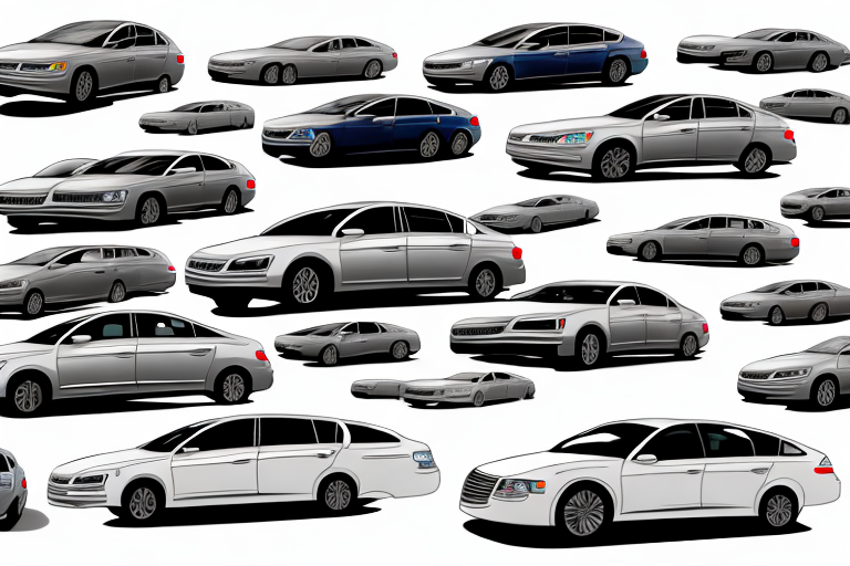 A large car lot filled with unsold sedans