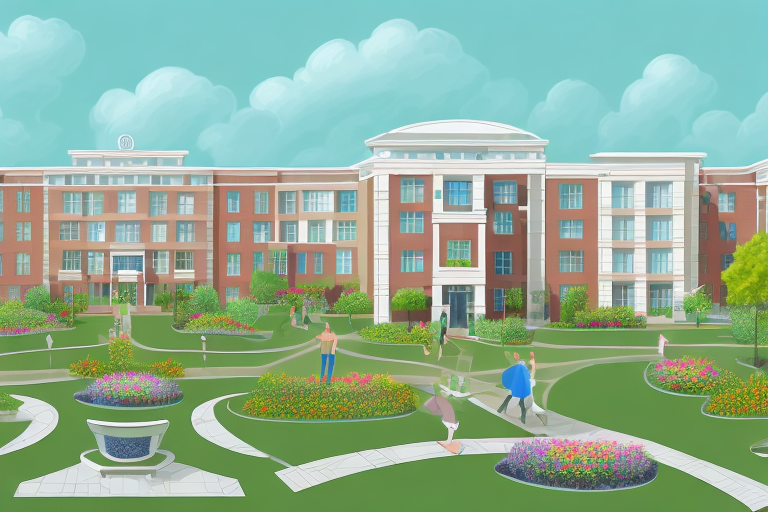 A senior home with various features like a garden