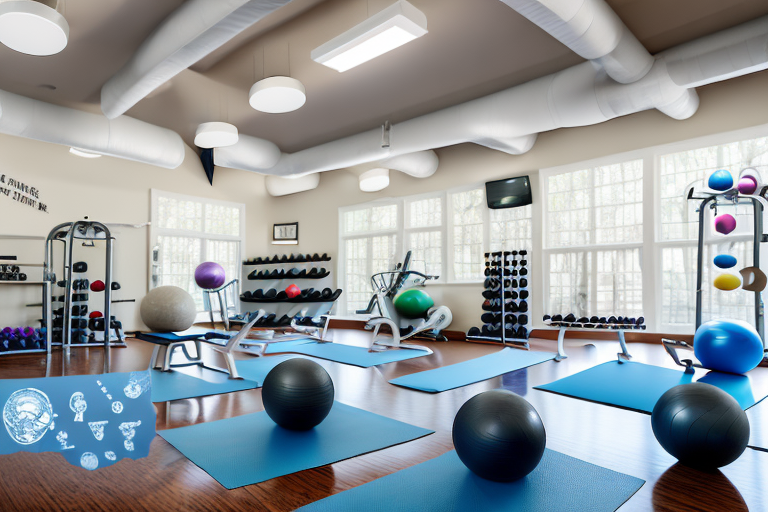 A variety of senior-friendly fitness equipment such as resistance bands
