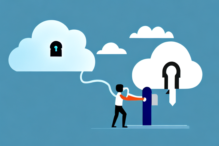A large cloud with a symbolic lock on it