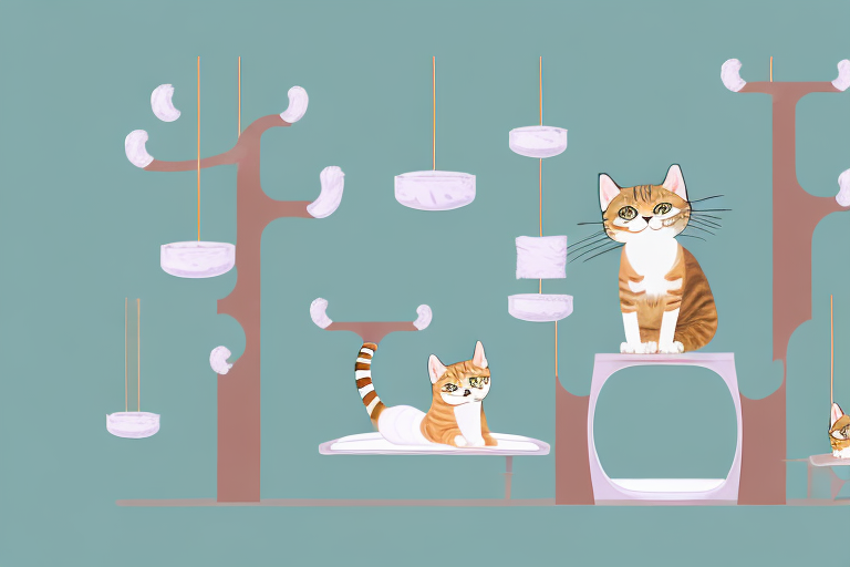 A luxurious cat boarding facility with various amenities like plush beds