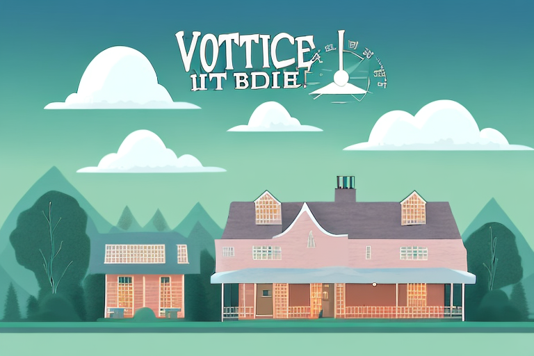 A cozy bed and breakfast inn with a "vacancy" sign hanging on the front