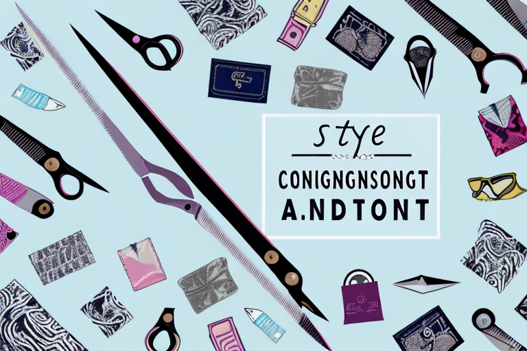A consignment shop with a variety of fashionable clothing items on display