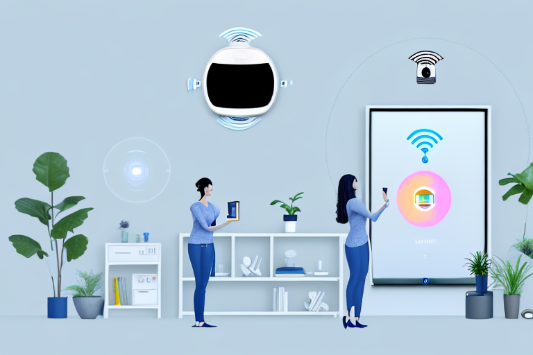A smart home filled with various automated devices like a smart thermostat