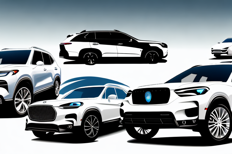 Three different luxury crossover vehicles from varying angles