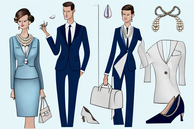 A stylish ensemble of mature fashion items such as a classy dress